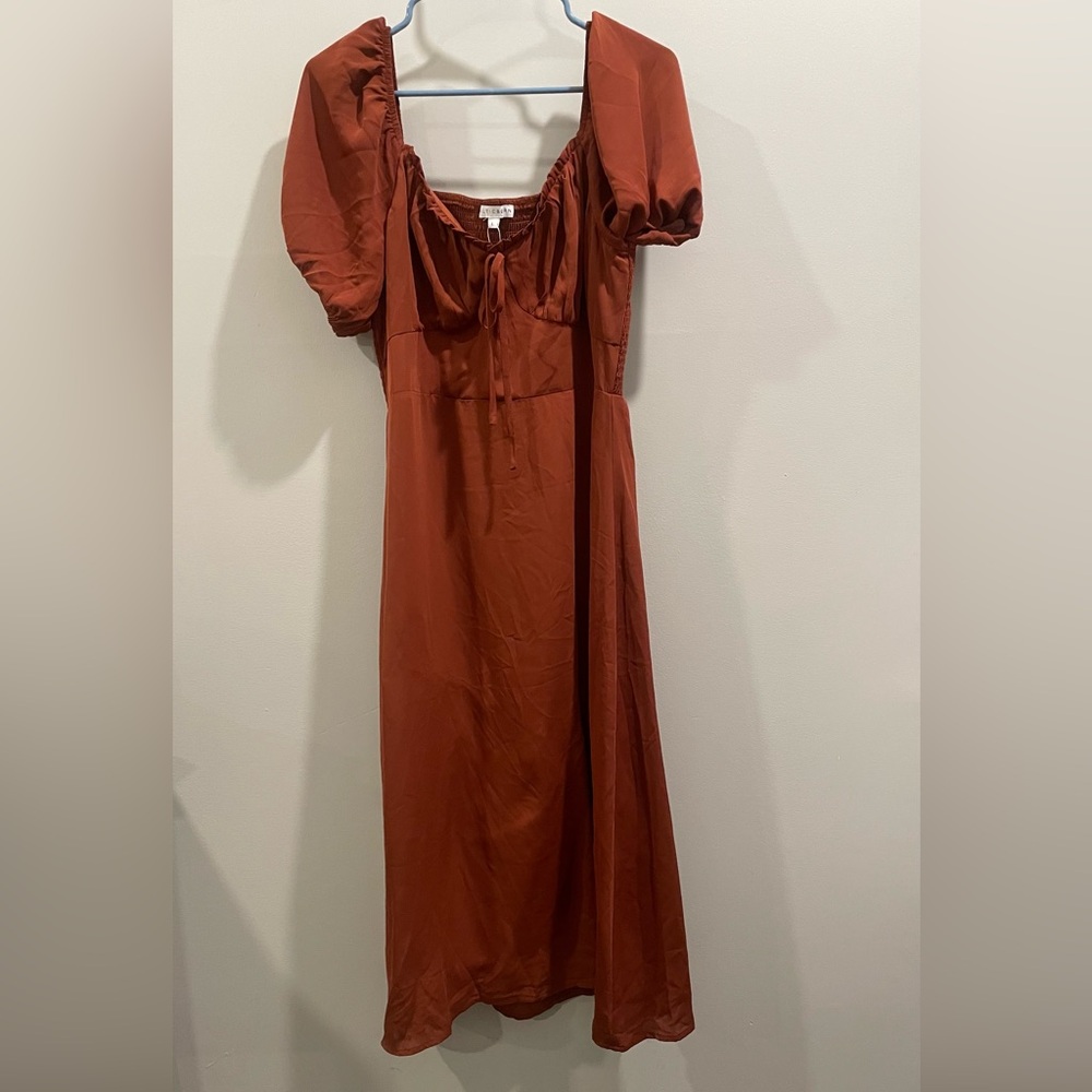 Baltic Born - Terracotta Dress - Midi Length